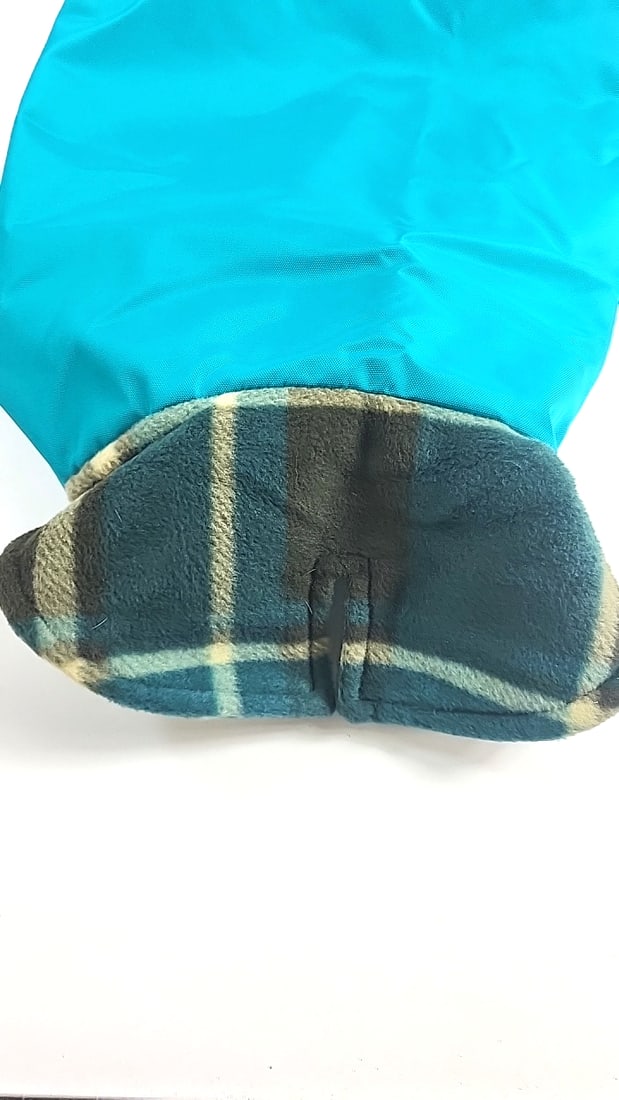 Whippet Hound Large Blue City Slicker Coat With Flannel Inner, Velcro Closure, Polo Neck and Patt... - 6