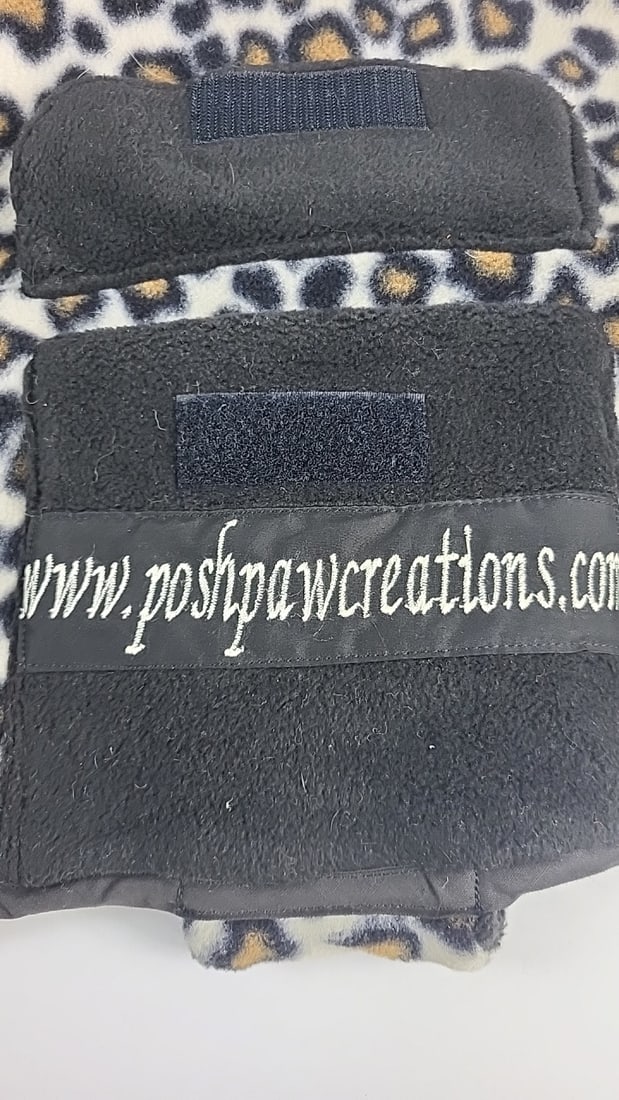 Posh Paw Creations For Whippet Hound Dog Large Cheetah Pattern Indoor Fleece Coat With Velcro Clo... - 2