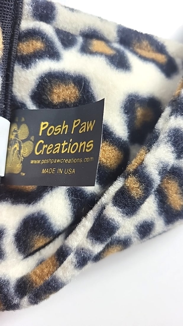 Posh Paw Creations For Whippet Hound Dog Medium Cheetah Pattern Indoor Fleece Coat With Velcro Cl... - 7
