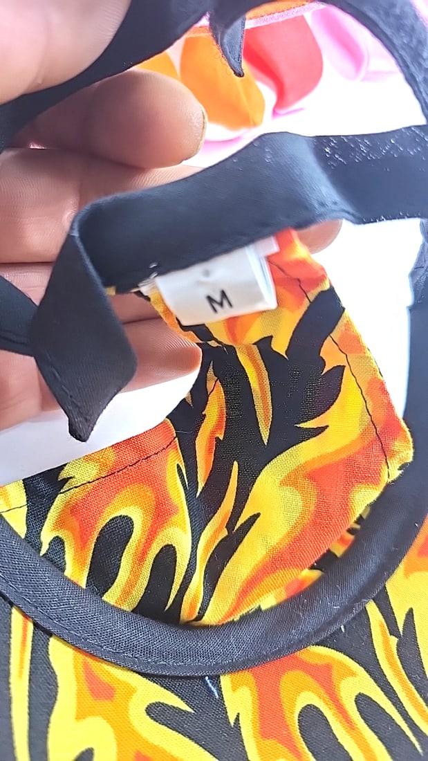 3x Medium Dog Greyhound Whippet Hats - Flame, Pink Satin, Retro Polka Dot- Velcro Closure - Made In - 4