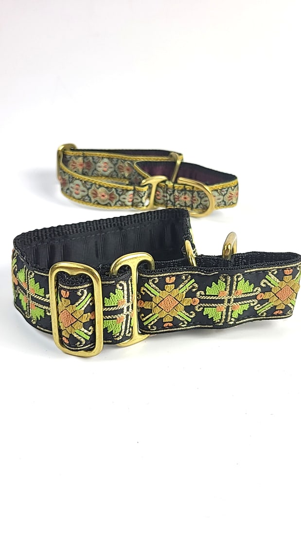 Lot of 4 Medium Greyhound Whippet Adjustable Nylon Dog Collars with Brass Hardware, Stylish & Dur... - 3