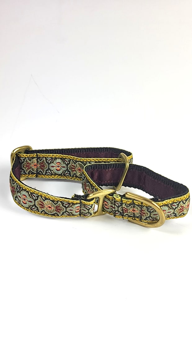 Lot of 4 Medium Greyhound Whippet Adjustable Nylon Dog Collars with Brass Hardware, Stylish & Dur... - 4