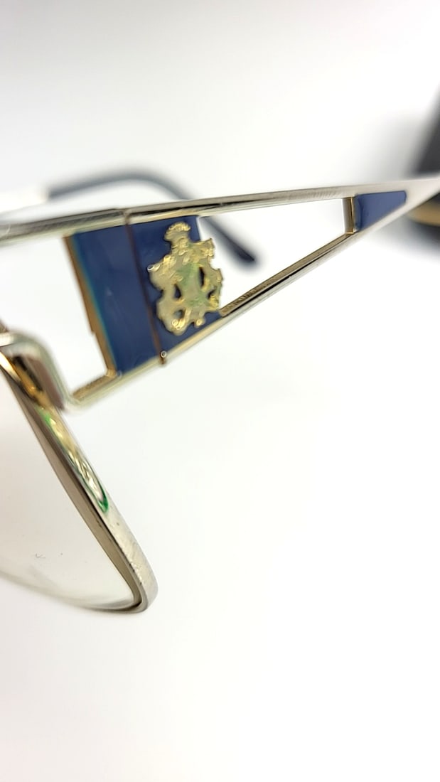 Giorgio Beverly Hills Vintage Eyeglasses with Case Gold Half Rim Almost Rectangular Frames - 3