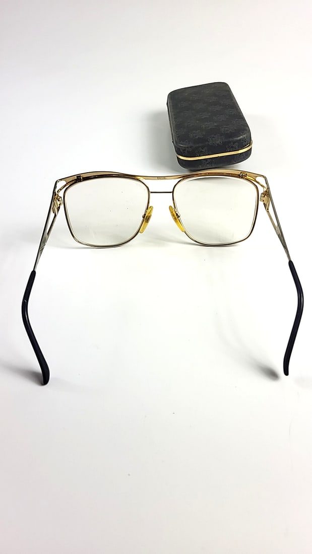Giorgio Beverly Hills Vintage Eyeglasses with Case Gold Half Rim Almost Rectangular Frames - 5