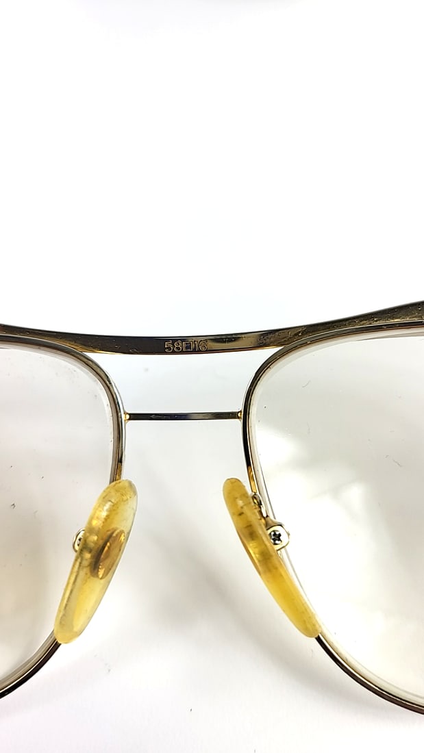 Giorgio Beverly Hills Vintage Eyeglasses with Case Gold Half Rim Almost Rectangular Frames - 6