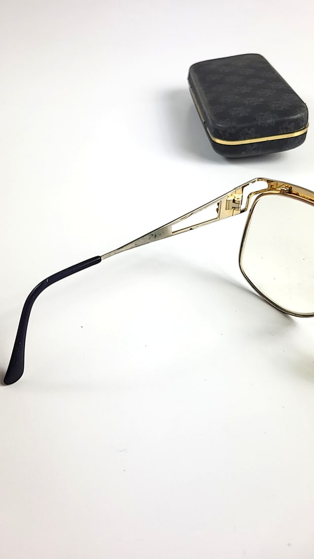 Giorgio Beverly Hills Vintage Eyeglasses with Case Gold Half Rim Almost Rectangular Frames - 7