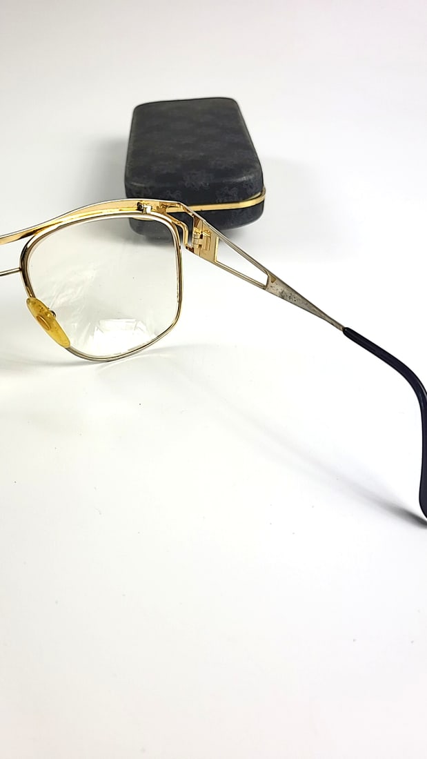 Giorgio Beverly Hills Vintage Eyeglasses with Case Gold Half Rim Almost Rectangular Frames - 8
