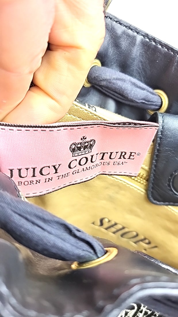 Juicy Couture Black Large Purse with Crest and Bow Design - Glamorous Style - 4