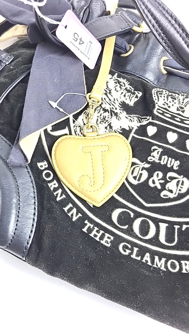Juicy Couture Black Large Purse with Crest and Bow Design - Glamorous Style - 9