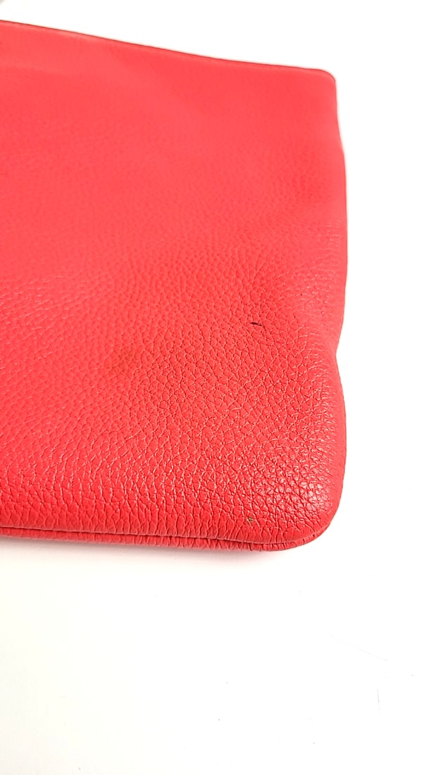 Kate Spade New York Clutch Bag Red Leather Wristlet Zippered Handbag - 4