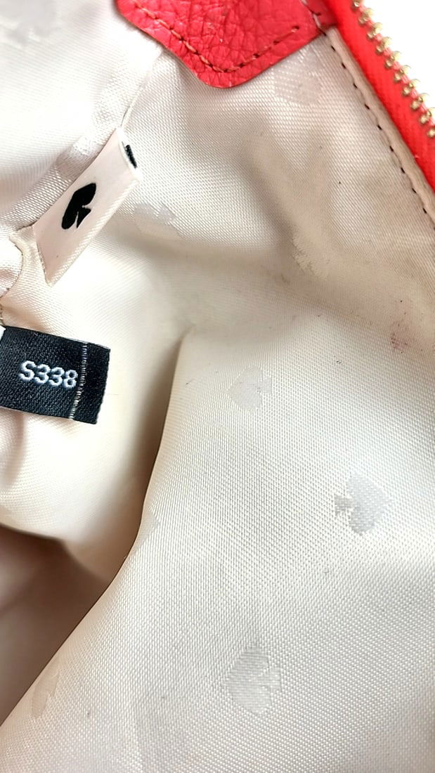 Kate Spade New York Clutch Bag Red Leather Wristlet Zippered Handbag - 7