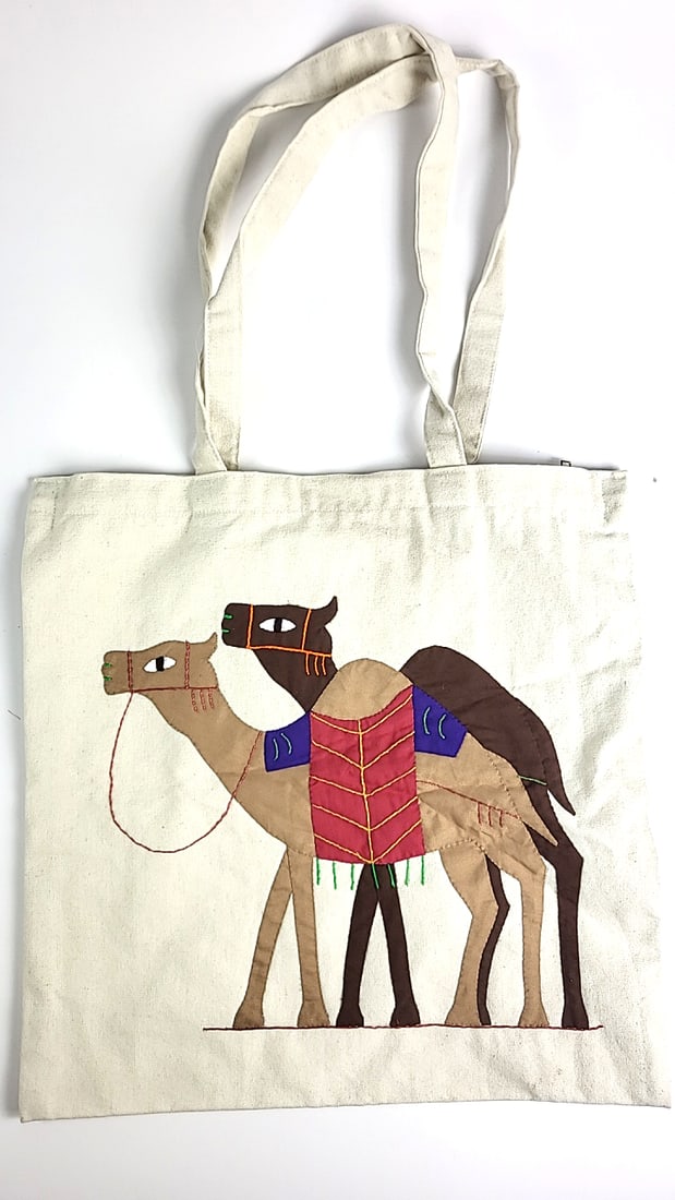 Patch Work Hand Made In Egypt 100% Cotton Tote Bag with Embroidered Camel Design ðŸ&: This is a general auction of estate goods. All items as as pictured. Local pick up will be on 3/14 at our warehouse in Sodo (3429 Airport Way S) from 10am-1pm. Items not picked up will be subjec