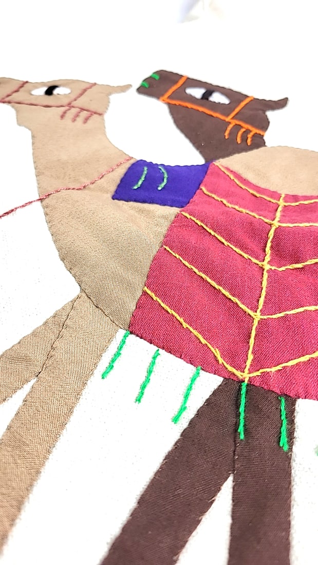 Patch Work Hand Made In Egypt 100% Cotton Tote Bag with Embroidered Camel Design ðŸ& - 3