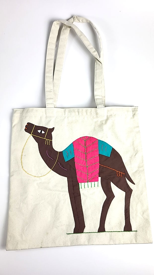 Patch Work Hand Made In Egypt 100% Cotton Tote Bag #2 with Embroidered Camel Design ðŸ (1 of 12)