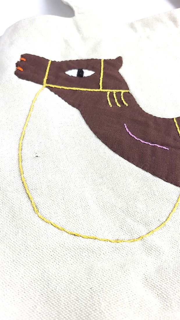 Patch Work Hand Made In Egypt 100% Cotton Tote Bag #2 with Embroidered Camel Design ðŸ - 5