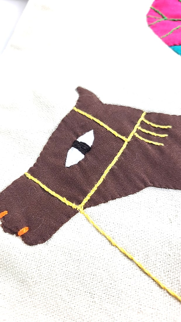 Patch Work Hand Made In Egypt 100% Cotton Tote Bag #2 with Embroidered Camel Design ðŸ - 6