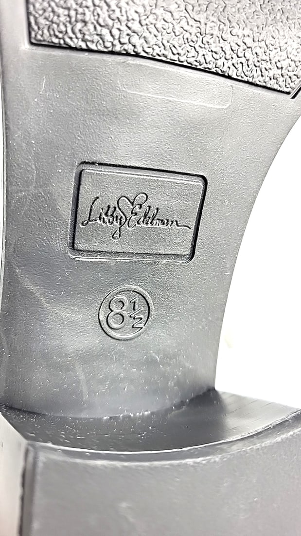 Libby Edelman 8.5 Womens Silver Ankle Boots Side Zipper Block Heel Shiny Metallic Style - 5