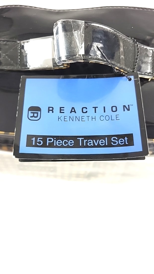Vintage Kenneth Cole Reaction 15 Piece Travel Set Plaid Pattern - 2