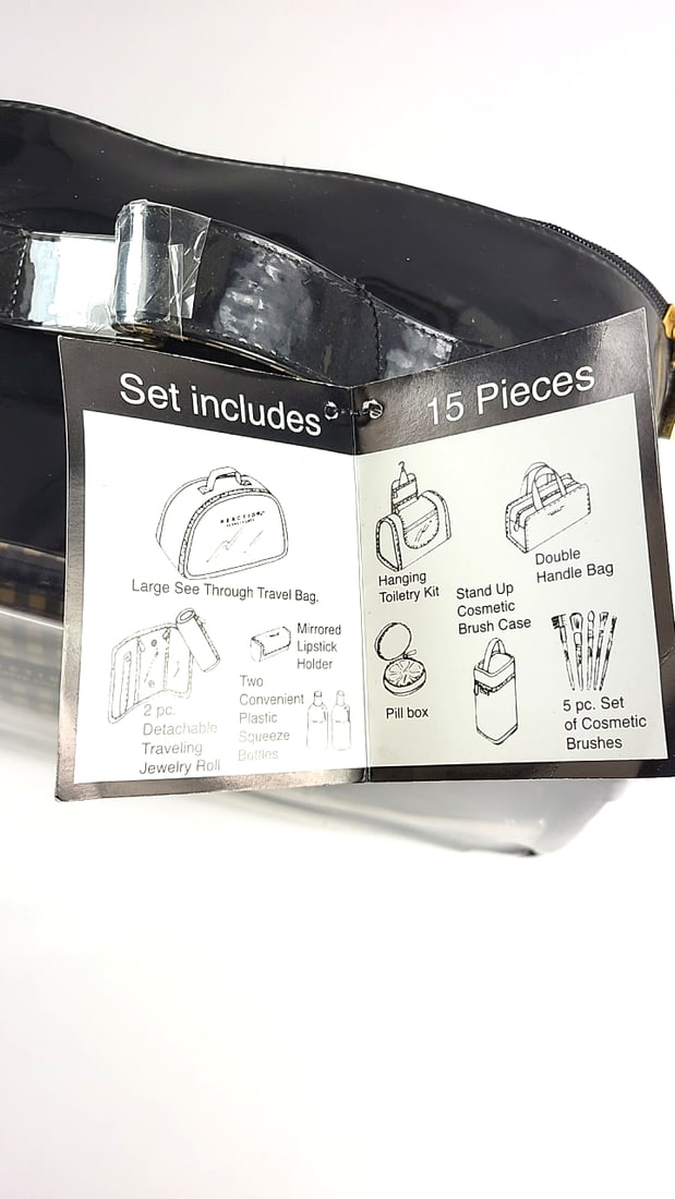 Vintage Kenneth Cole Reaction 15 Piece Travel Set Plaid Pattern - 3