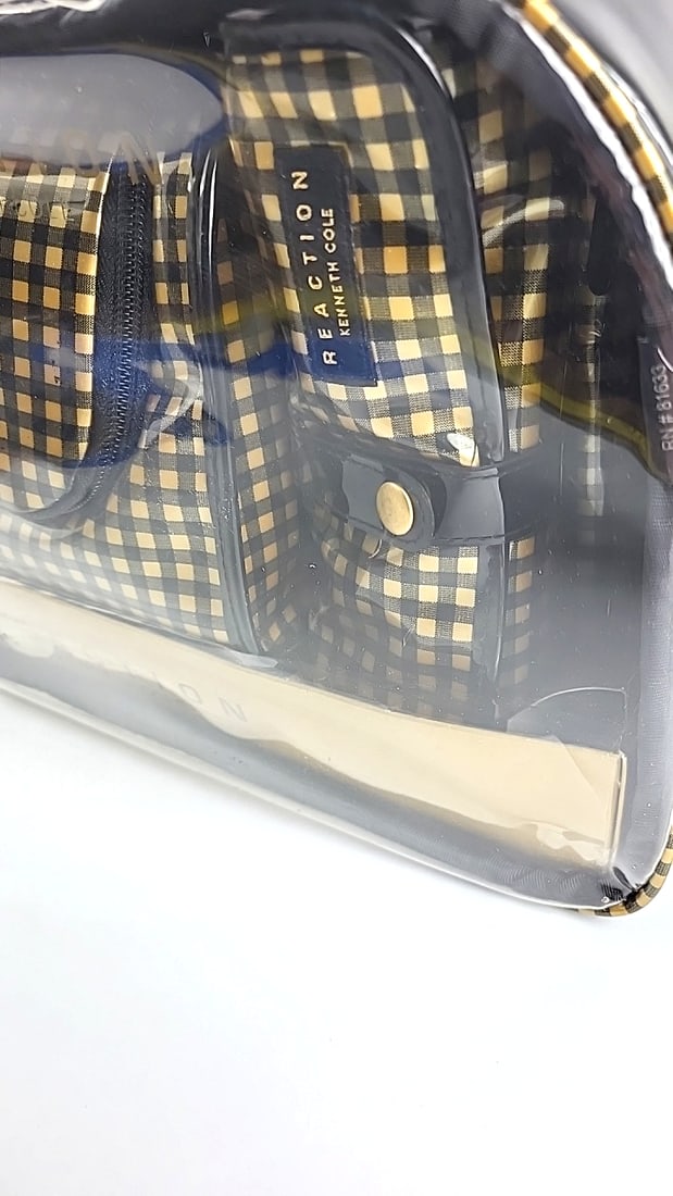 Vintage Kenneth Cole Reaction 15 Piece Travel Set Plaid Pattern - 4