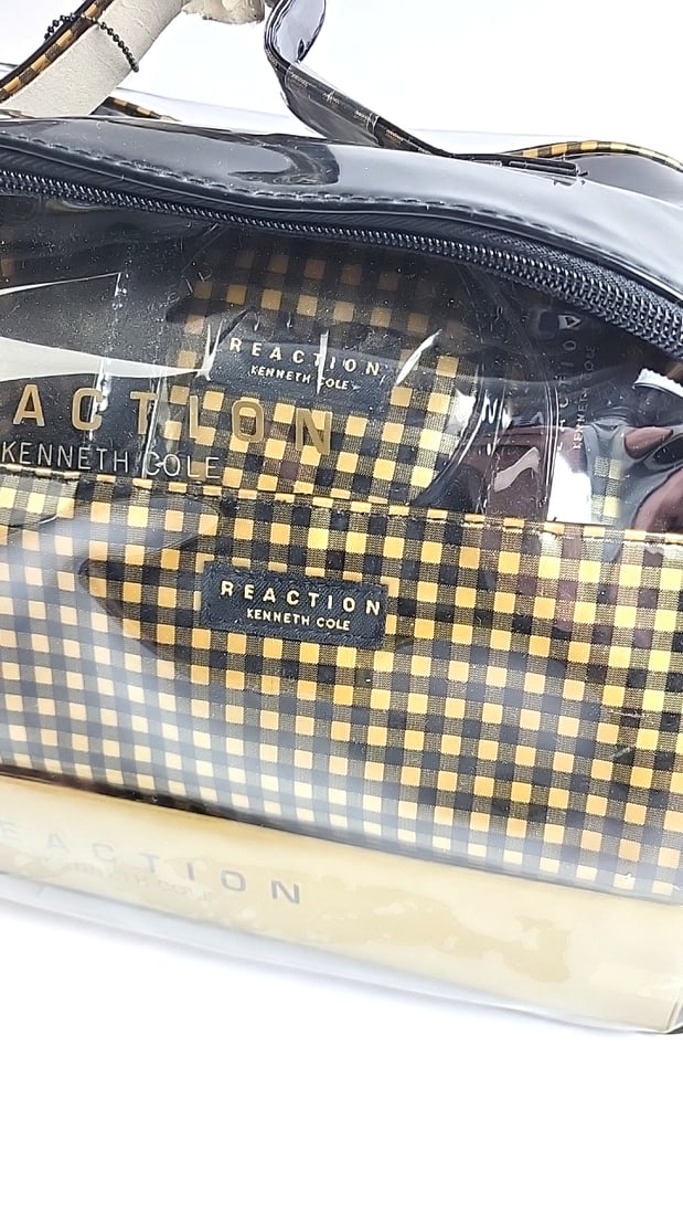 Vintage Kenneth Cole Reaction 15 Piece Travel Set Plaid Pattern - 7