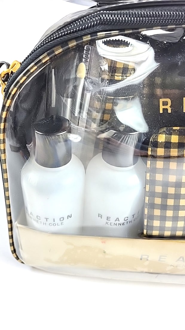Vintage Kenneth Cole Reaction 15 Piece Travel Set Plaid Pattern - 8