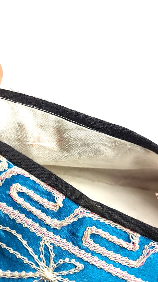 Vintage Embroidered Chinese Opera House Slip-On Shoes Size 40 Blue Multicolor - 4