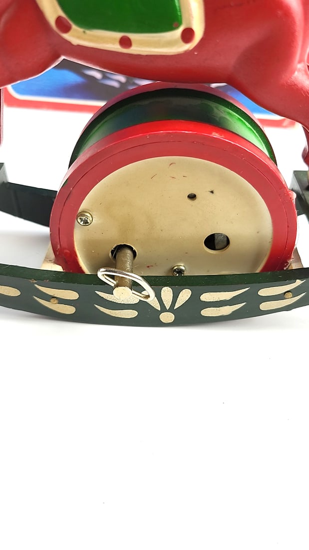 Vintage Musical Rocking Horse Toy Red Green - Classic Children's Gift - 6