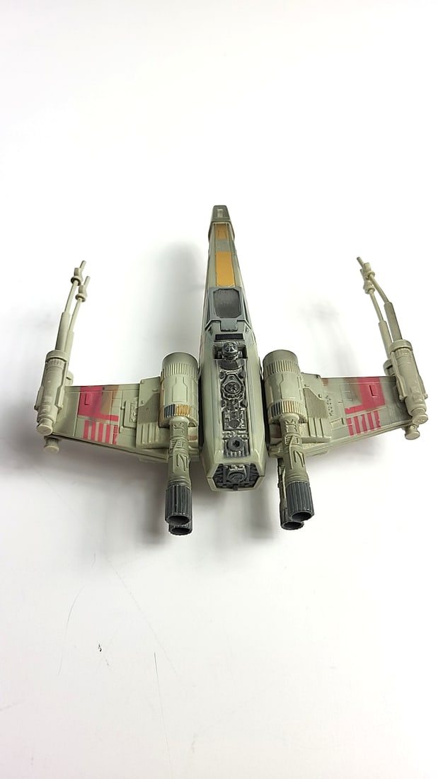 Star Wars 2002 Lucas Film - Hasbro X-Wing Model Spaceship Toy with Antennas - Gray/Red - 3
