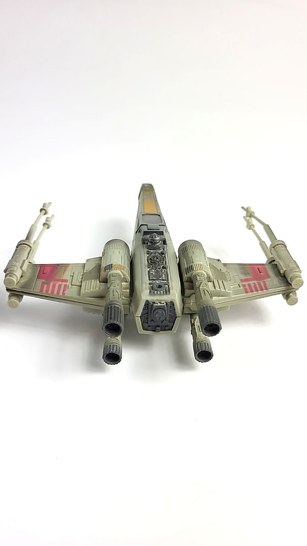 Star Wars 2002 Lucas Film - Hasbro X-Wing Model Spaceship Toy with Antennas - Gray/Red - 7