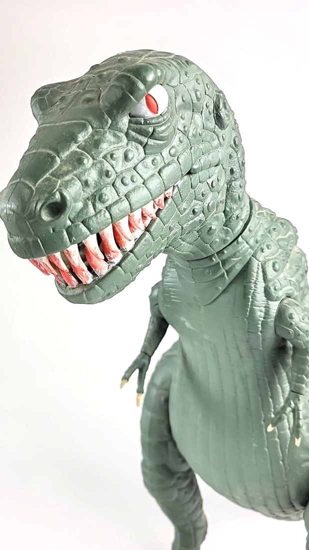 Large T-Rex Dinosaur Action Figure Toy Collectible Cast Plastic Green Monster Kaiju Articulated C... - 2