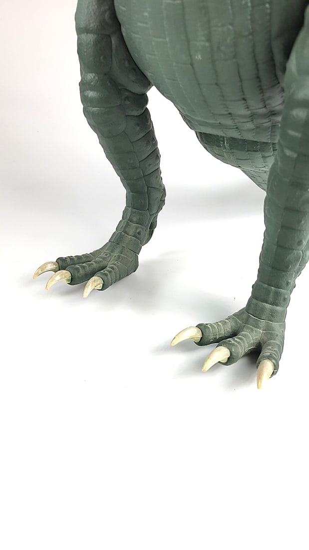 Large T-Rex Dinosaur Action Figure Toy Collectible Cast Plastic Green Monster Kaiju Articulated C... - 3