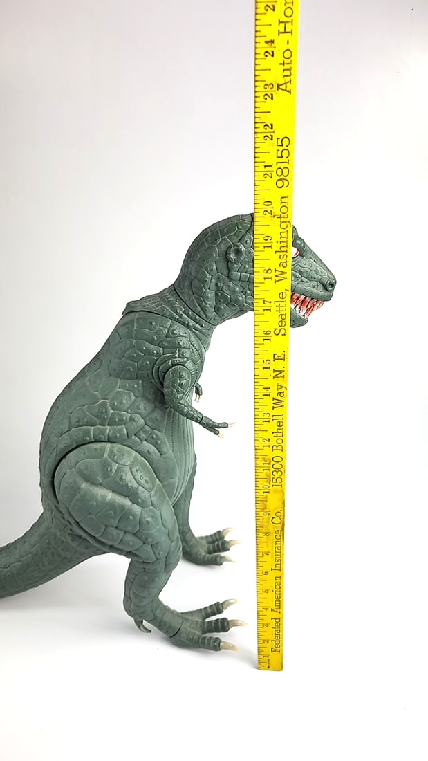 Large T-Rex Dinosaur Action Figure Toy Collectible Cast Plastic Green Monster Kaiju Articulated C... - 8