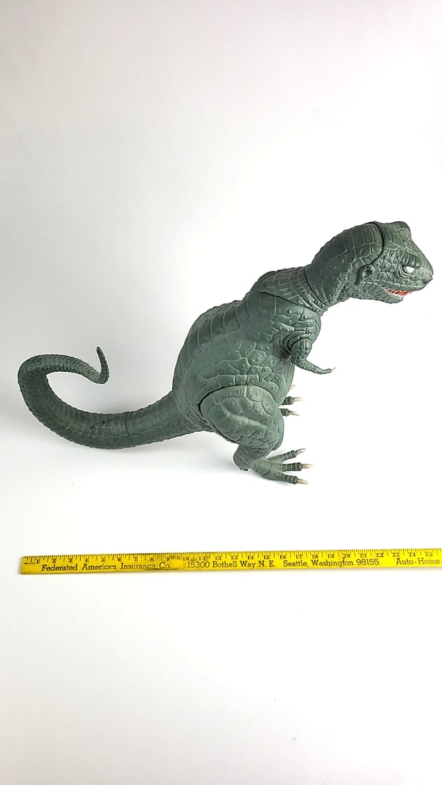 Large T-Rex Dinosaur Action Figure Toy Collectible Cast Plastic Green Monster Kaiju Articulated C... - 9