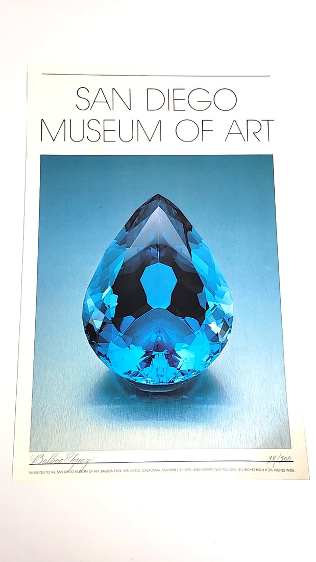 San Diego Museum of Art Poster Blue Gem 38/500 Limited Edition Balboa Topaz: This is a general auction of estate goods. All items as as pictured. Local pick up will be on 3/14 at our warehouse in Sodo (3429 Airport Way S) from 10am-1pm. Items not picked up will be subjec