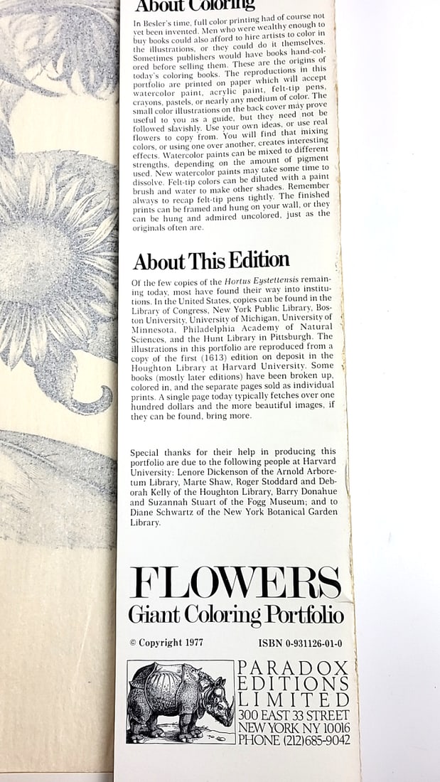 Vintage 1977 Flowers Giant Coloring Portfolio Botanical Engravings Collection 22" x 17" - 8
