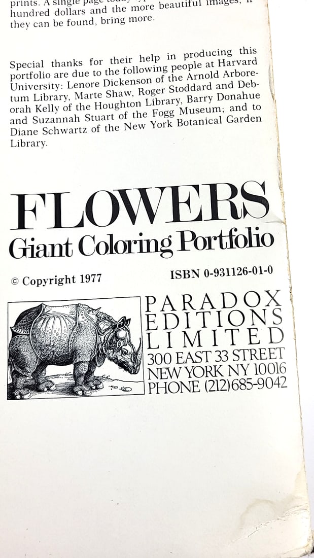 Vintage 1977 Flowers Giant Coloring Portfolio Botanical Engravings Collection 22" x 17" - 9