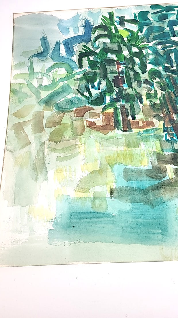 Abstract Artwork Painting Oil On Paper #2 - 38" x 30" Signed By George Kosanovic 1964 ðŸ&# - 3