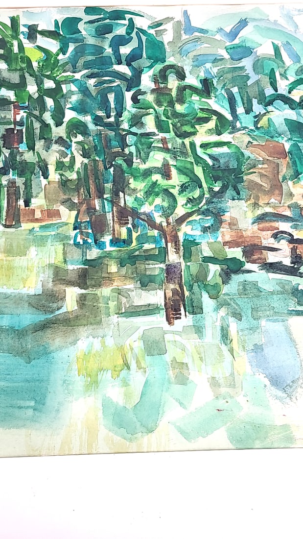 Abstract Artwork Painting Oil On Paper #2 - 38" x 30" Signed By George Kosanovic 1964 ðŸ&# - 4