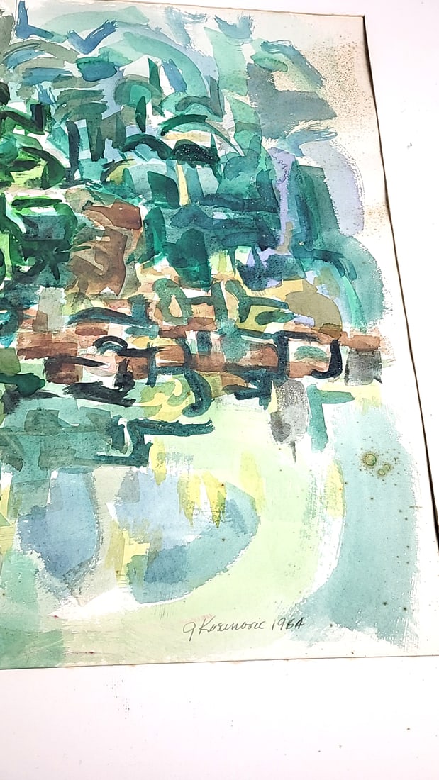 Abstract Artwork Painting Oil On Paper #2 - 38" x 30" Signed By George Kosanovic 1964 ðŸ&# - 5