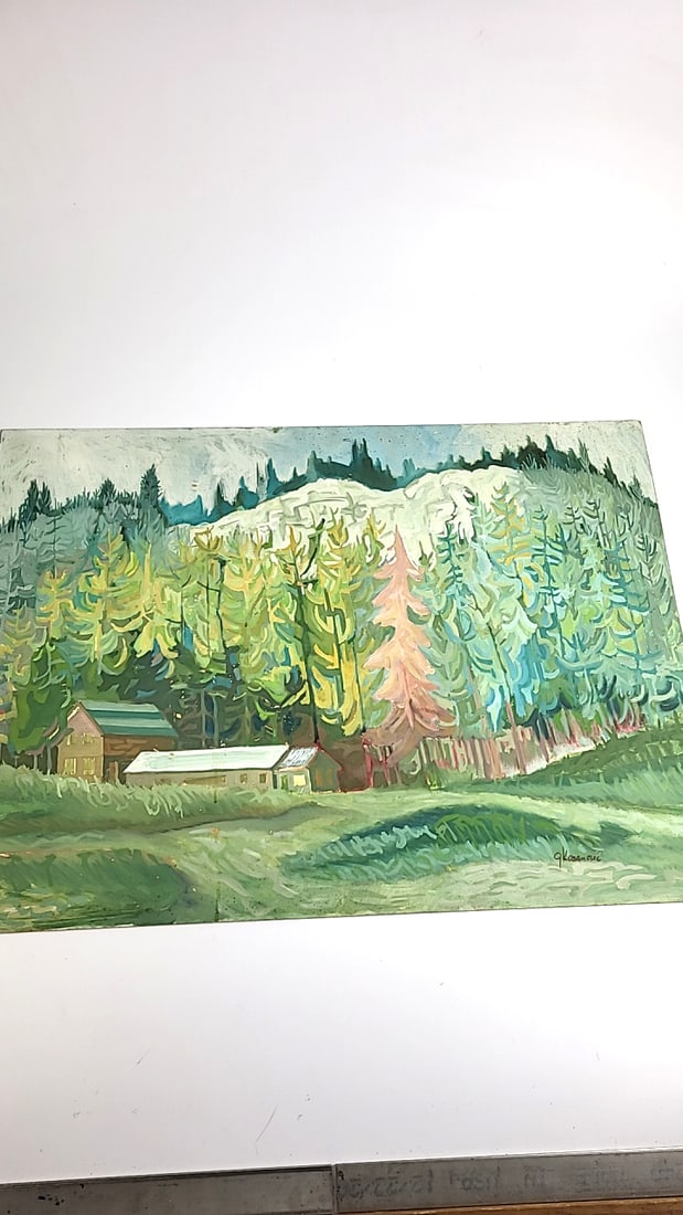 Abstract Artwork Painting Oil On Board 32" x 24" Signed By George Kosanovic ðŸ–¼: This is a general auction of estate goods. All items as as pictured. Local pick up will be on 3/14 at our warehouse in Sodo (3429 Airport Way S) from 10am-1pm. Items not picked up will be subjec