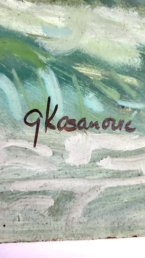 Abstract Artwork Painting Oil On Board 32" x 24" Signed By George Kosanovic ðŸ–¼ - 2