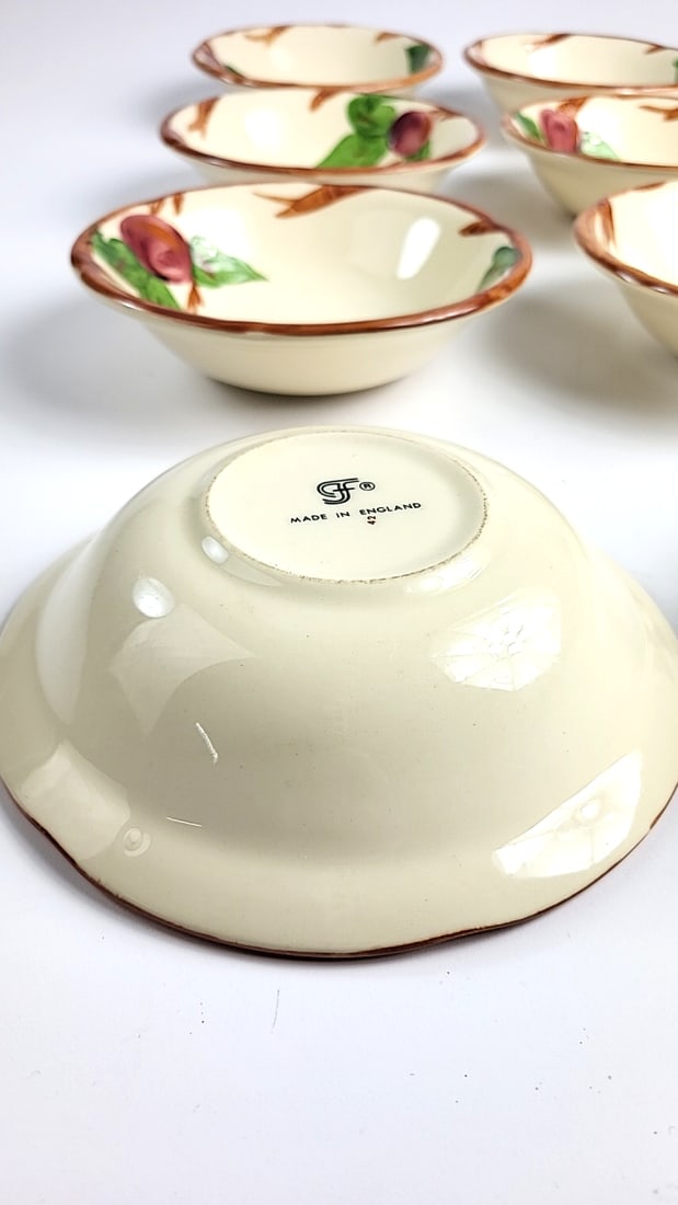 Franciscan "Apple" Pattern Ceramic Dessert Bowls 6" Set of 8 ðŸ¨ ðŸ&# - 5