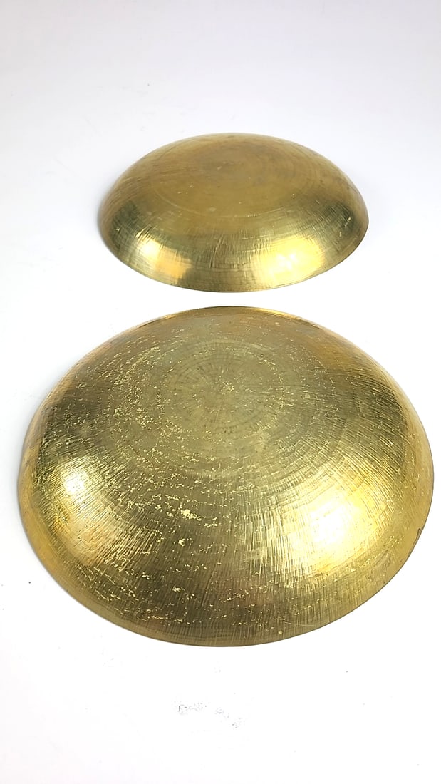 Vintage Pair Of 8" Brass Bowls with Dragon Design Engraving Antique Decor Asian Art Made In China... - 4