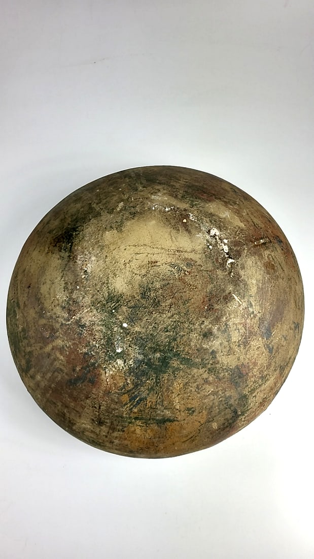 Vintage Ceramic Pottery - Fruit Bowl with Twisted Rim Design - 16" - 6