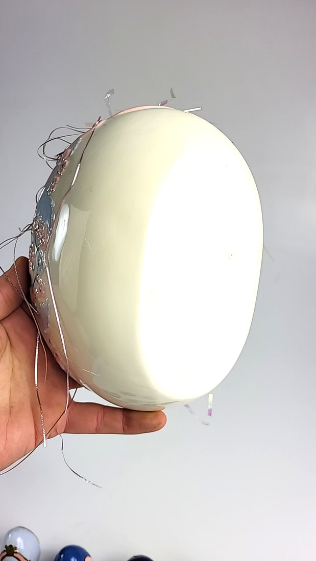 Vintage Ceramic Easter Egg Basket with 10 Unique Ceramic Eggs - Floral Design - Pastel Colors - S... - 6