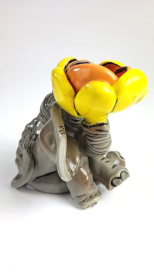 Vintage Swak Ceramic Elephant Figurine Ceramic (Looks New) Handcrafted With Artist Signature - See - 5