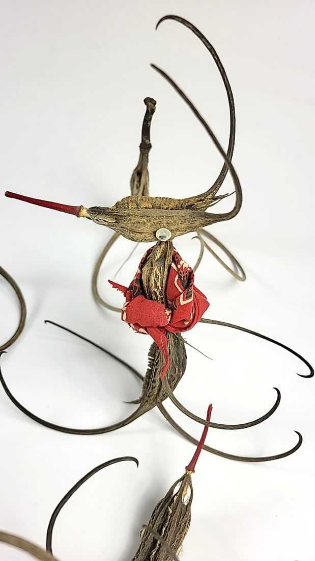 Vintage Handcrafted Driftwood and Stone Sculptures Set - Squid? - Unique Art Decor - 8