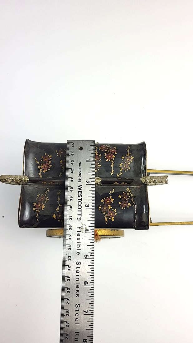 Vintage FAR EAST Oriental Musical Jewel Box - SWAN Japan - Hand-Pulled Cart Model with Tassels - 11