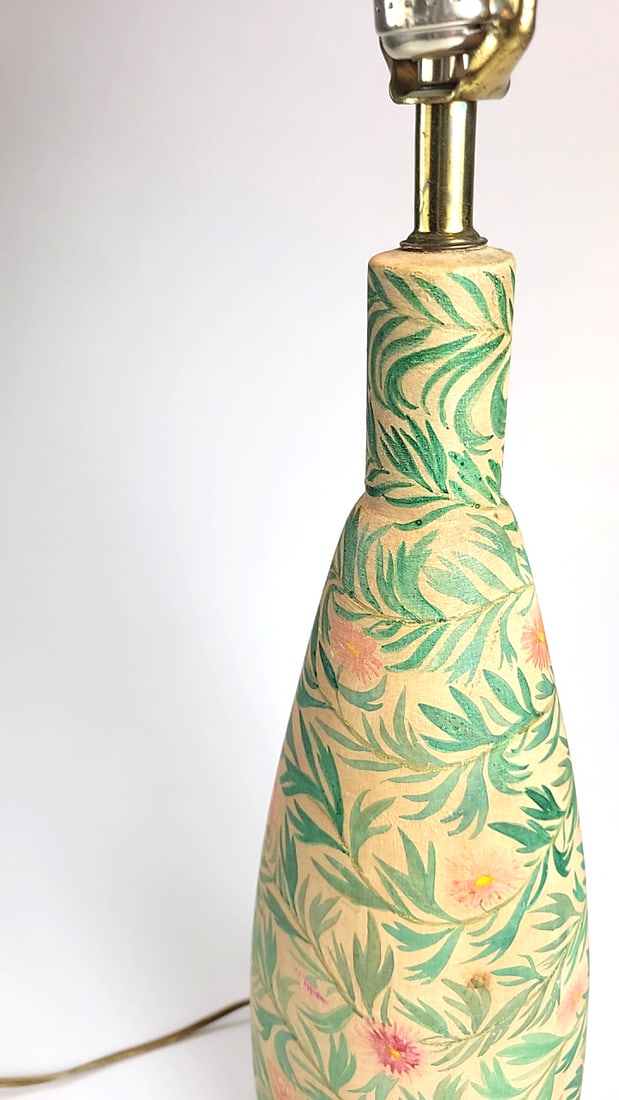 Vintage Leviton Brass Base Lamp With Ceramic Midsection - Classic Design - ðŸ’¡ - 4